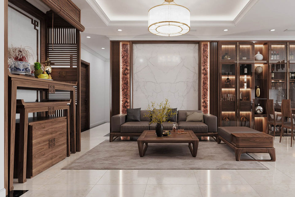 Không gian quanh khu vực thờ được bố trí hợp lý