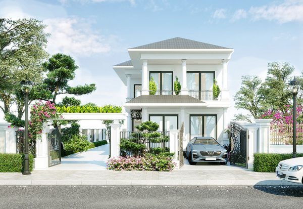 thiet ke biet thu 2 tang mai thai