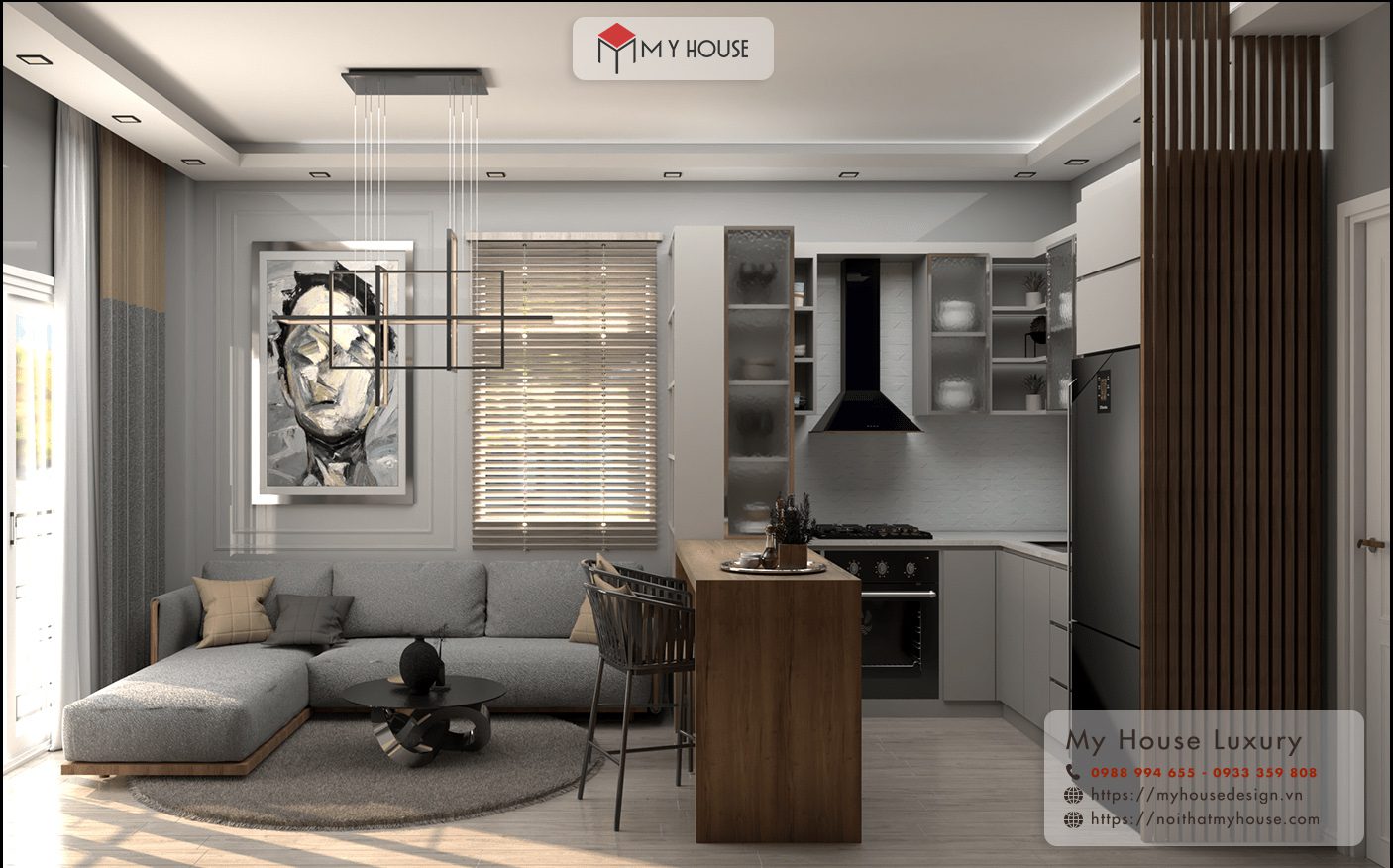 thiết kế chung cư phong cách tối giản